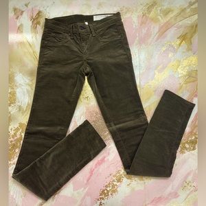 Rag & Bone green velvet skinny pants 24